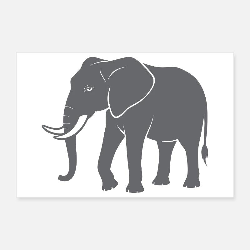 Éléphant Poster 30 x 20 cm