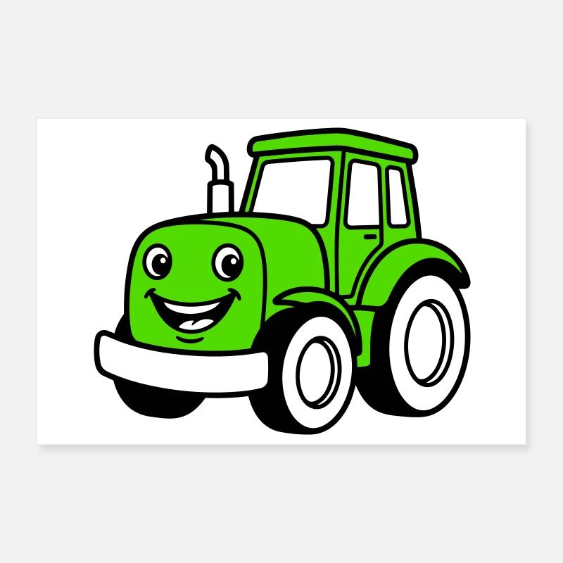 Tractor children Poster 12" x 8" (30x20 cm)