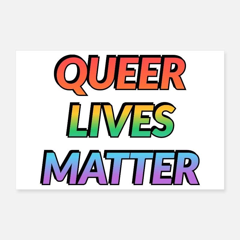 Arc-en-ciel Queer Lives Matter Poster 30 x 20 cm