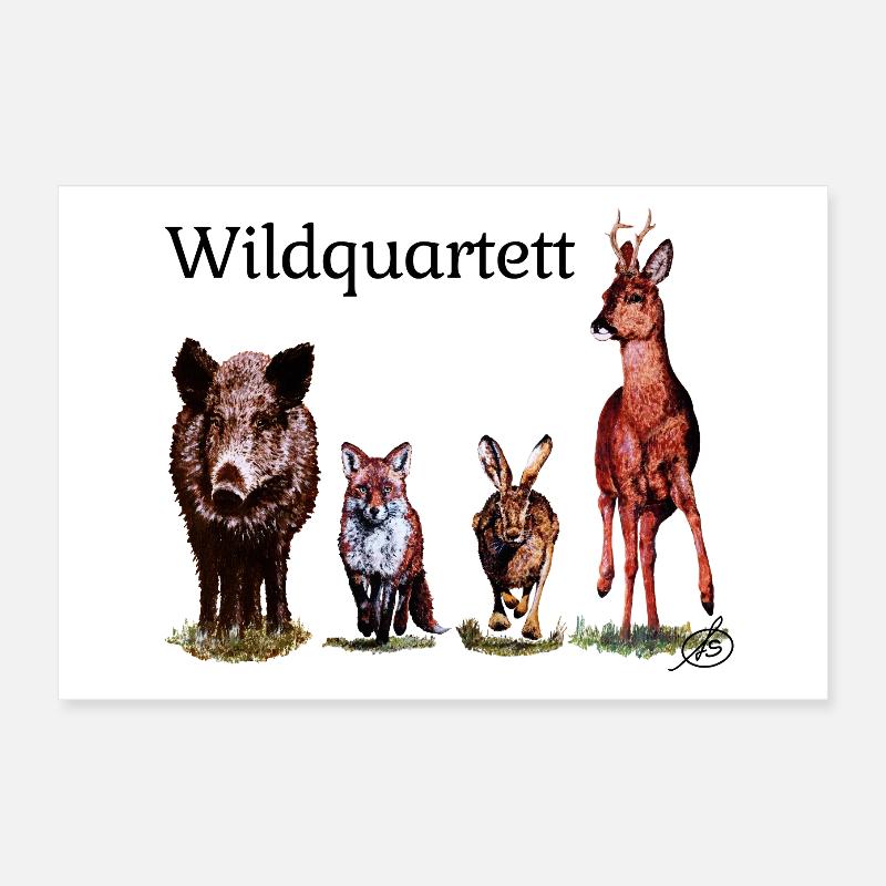 Wild Quartet Poster 12" x 8" (30x20 cm)