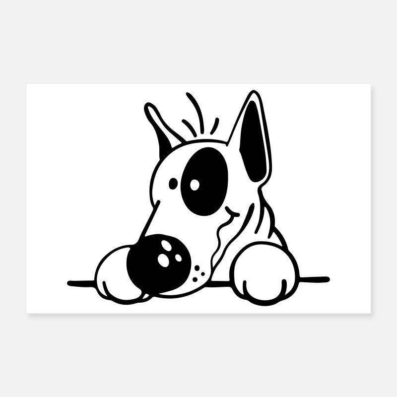 Cute Bull Terrier Poster 30 x 20 cm