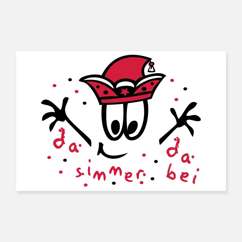 Fasching mit Konfetti, Karneval Poster 30x20 cm