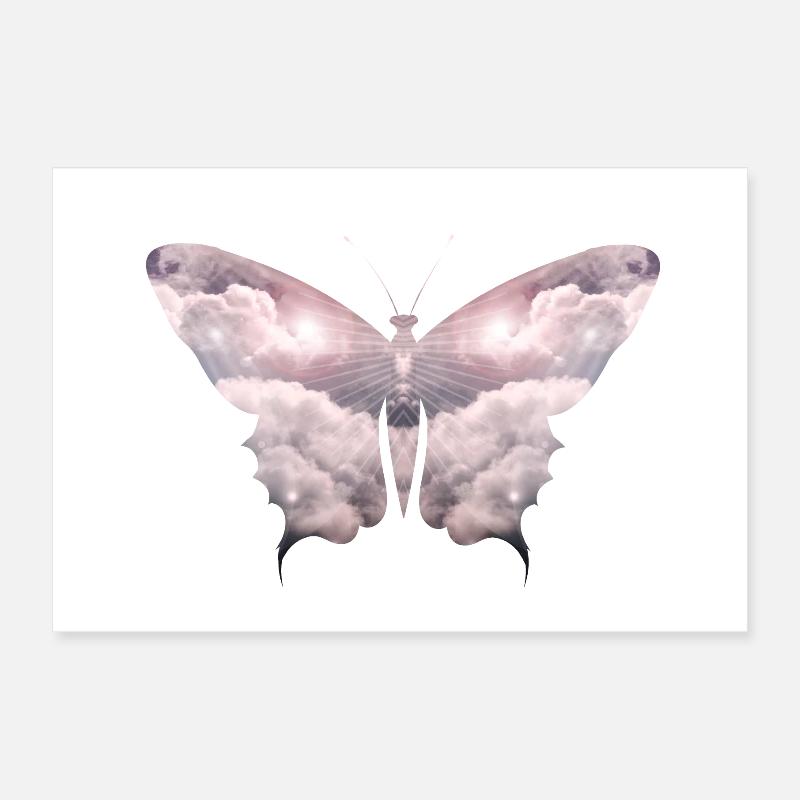 Un papillon céleste de nuages délicats Poster 30 x 20 cm