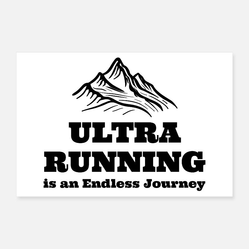 Ultra Running is an Endless Journey Poster 12" x 8" (30x20 cm)