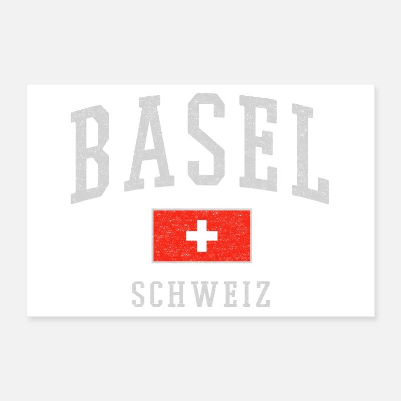 Basel Schweiz Emblem Druck Poster 30x20 cm