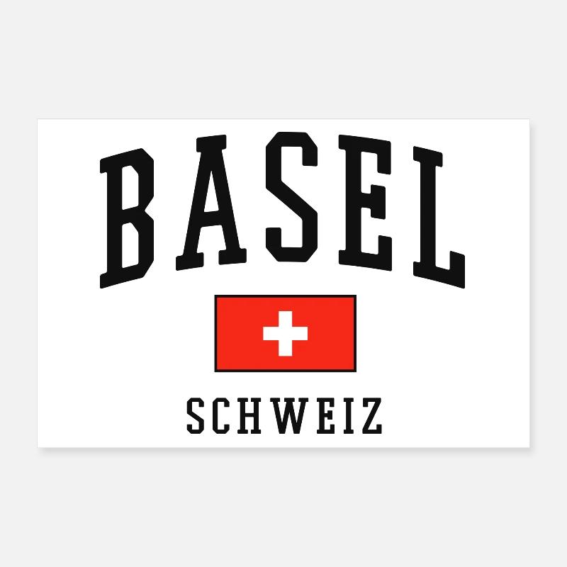 Basel Schweiz Flagge Poster 30x20 cm