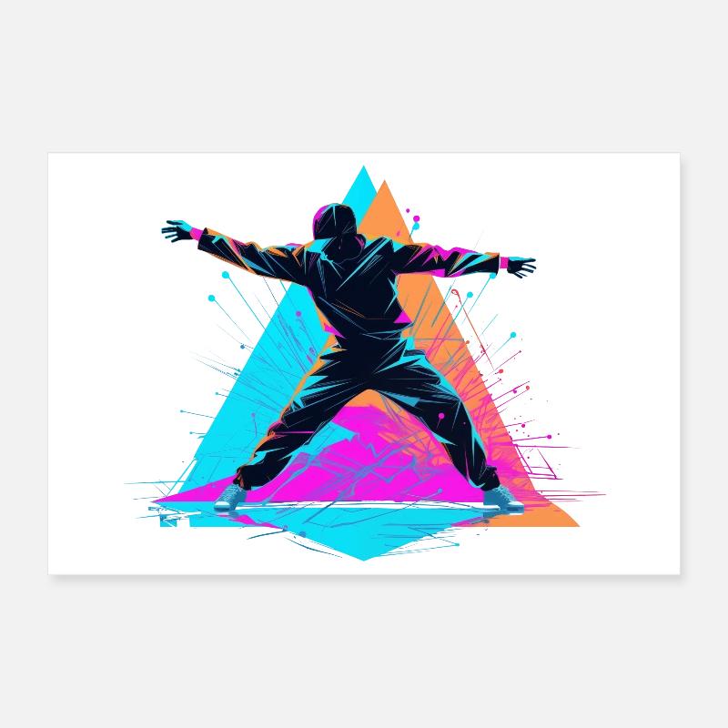 Breakdance Couleurs Rétro Poster 30 x 20 cm