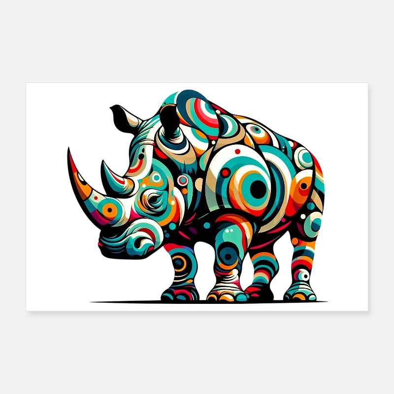 Rhinocéros Poster 30 x 20 cm