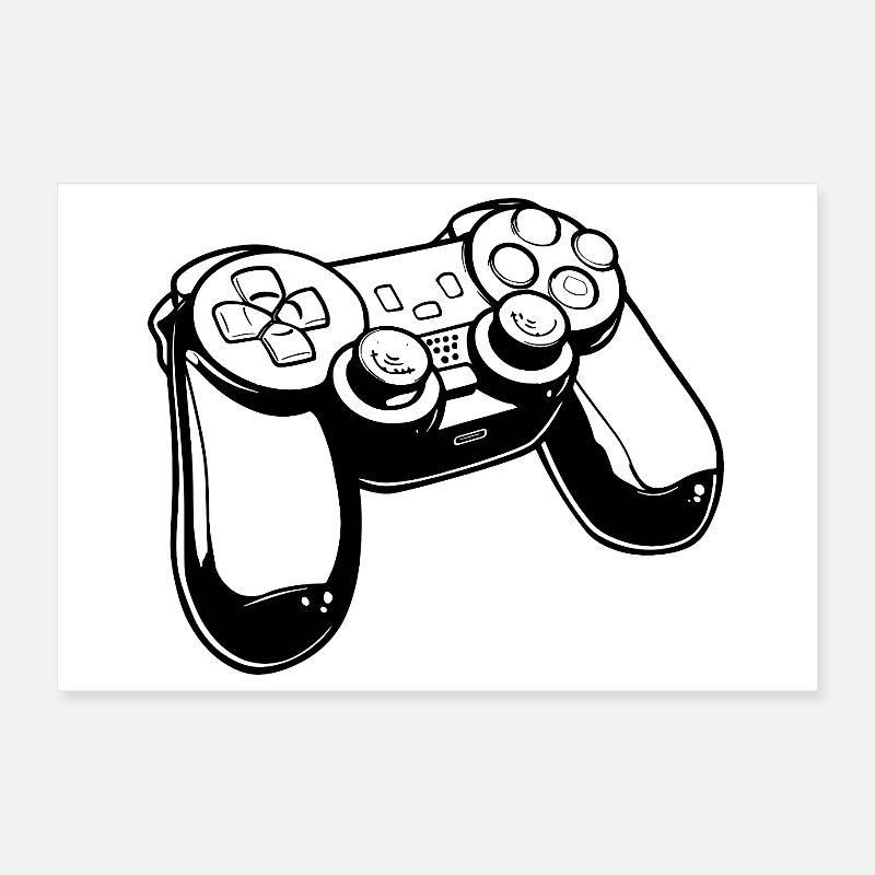 Gaming Controller Zeichnung Poster 30x20 cm