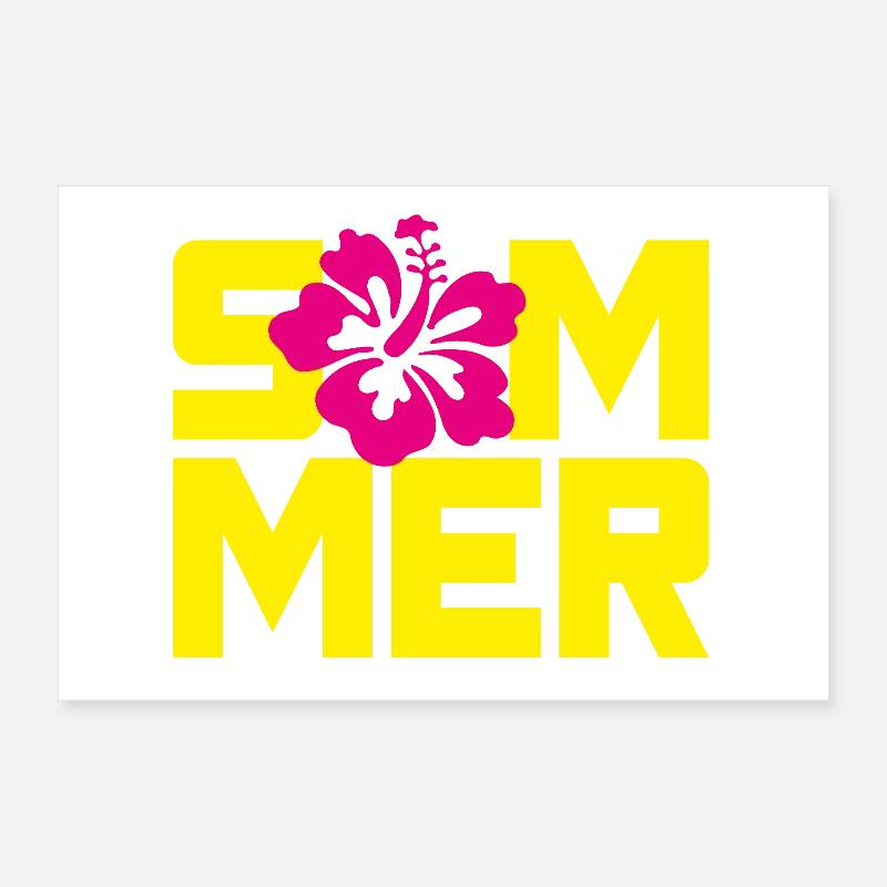 Été Hawaï Fleur Vacances Vacances Flower Power Soleil Poster 30 x 20 cm
