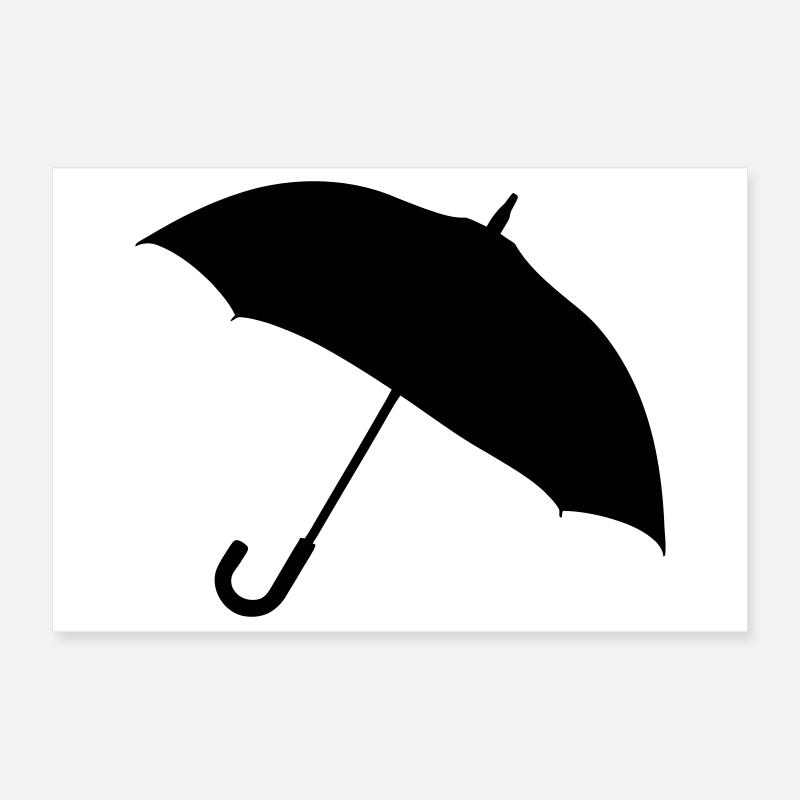 Classic Umbrella Silhouette Poster 12" x 8" (30x20 cm)