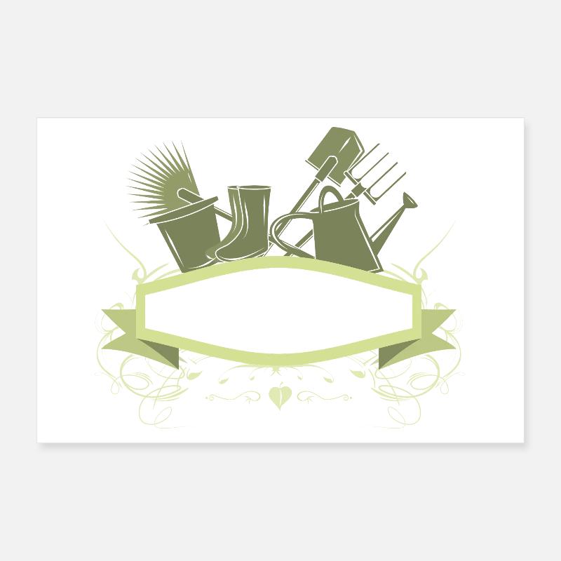 Decorative Garden Banner with Tools Poster 12" x 8" (30x20 cm)