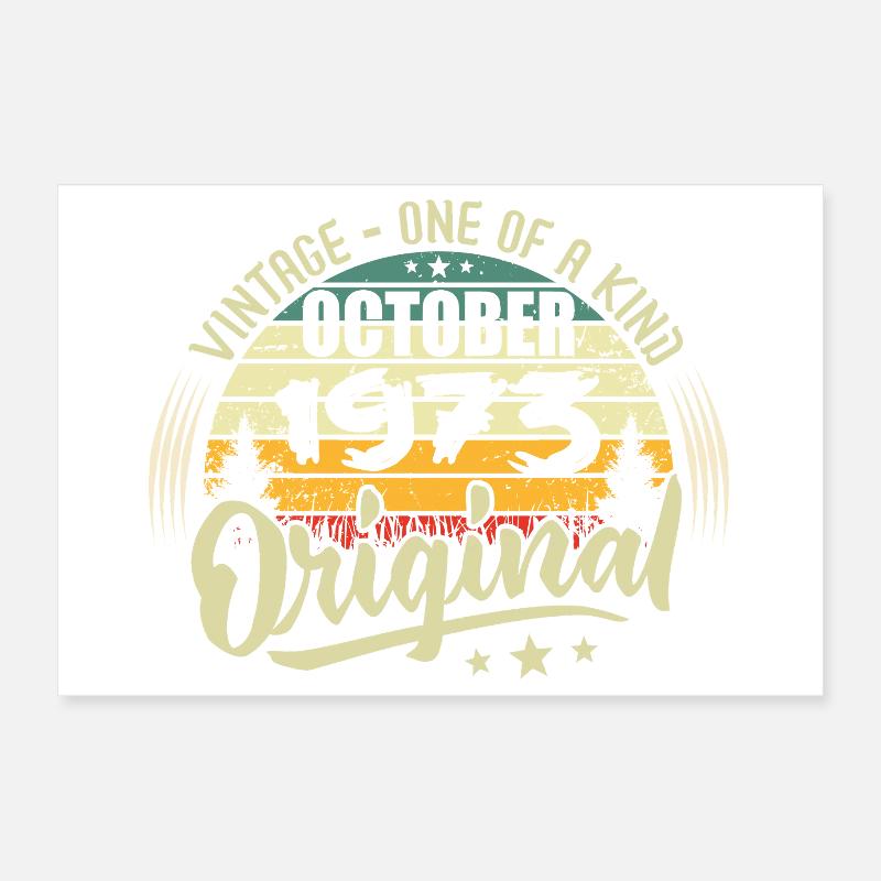 Cadeau Anniversaire Octobre 1973 Poster 30 x 20 cm