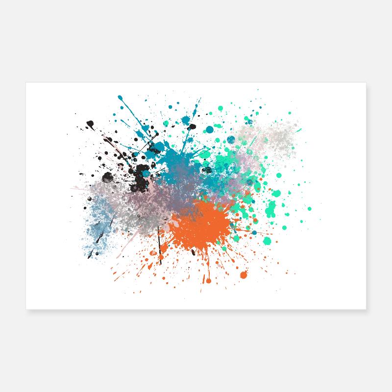 Explosion de couleurs Design inspiré de l’art Poster 30 x 20 cm
