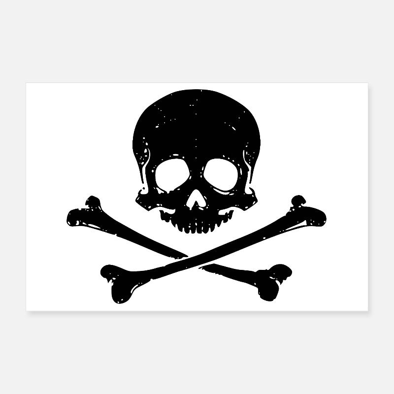 Skull and Bones Poster 12" x 8" (30x20 cm)