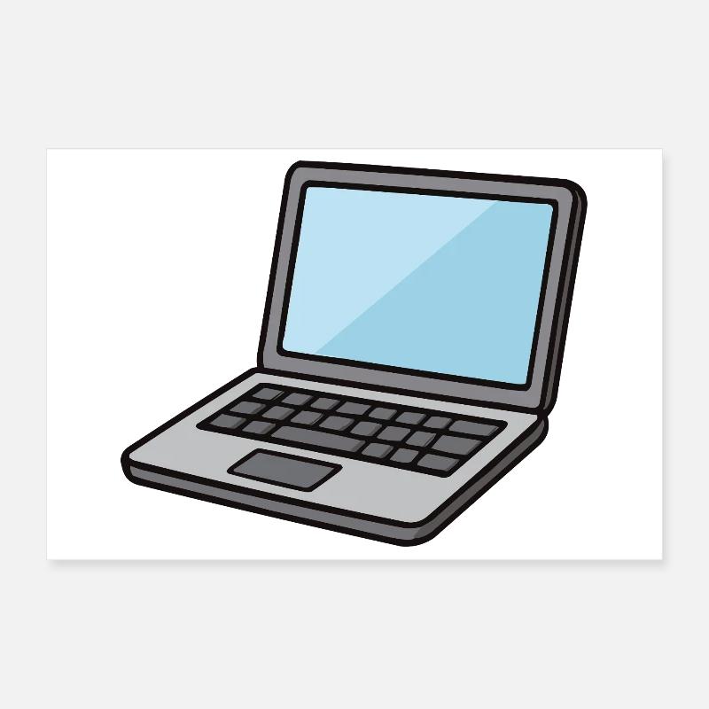 Illustration d’ordinateur portable bleu Poster 30 x 20 cm