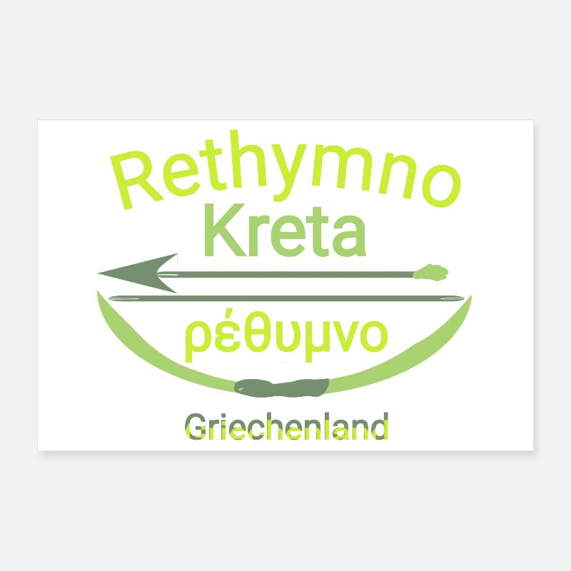 Réthymnon Crète avec arc et flèche Tendance cool Poster 30 x 20 cm