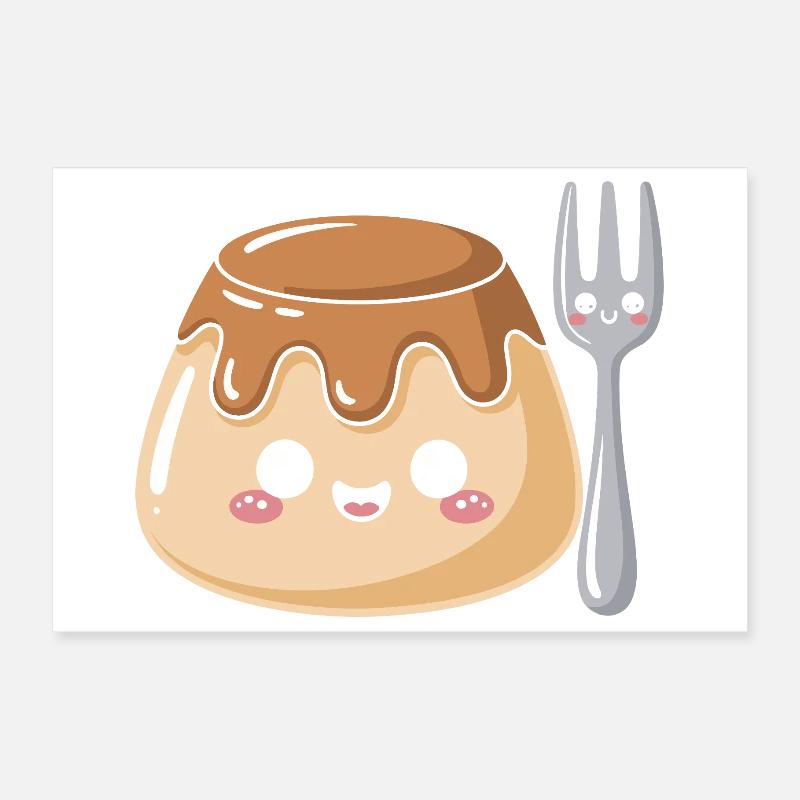 Pudding with fork Poster 12" x 8" (30x20 cm)