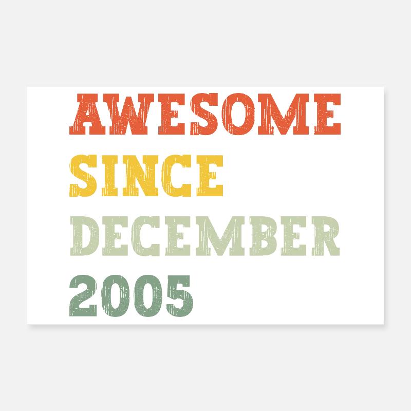 2005 Dezember Geburtstagsgeschenk Poster 30x20 cm