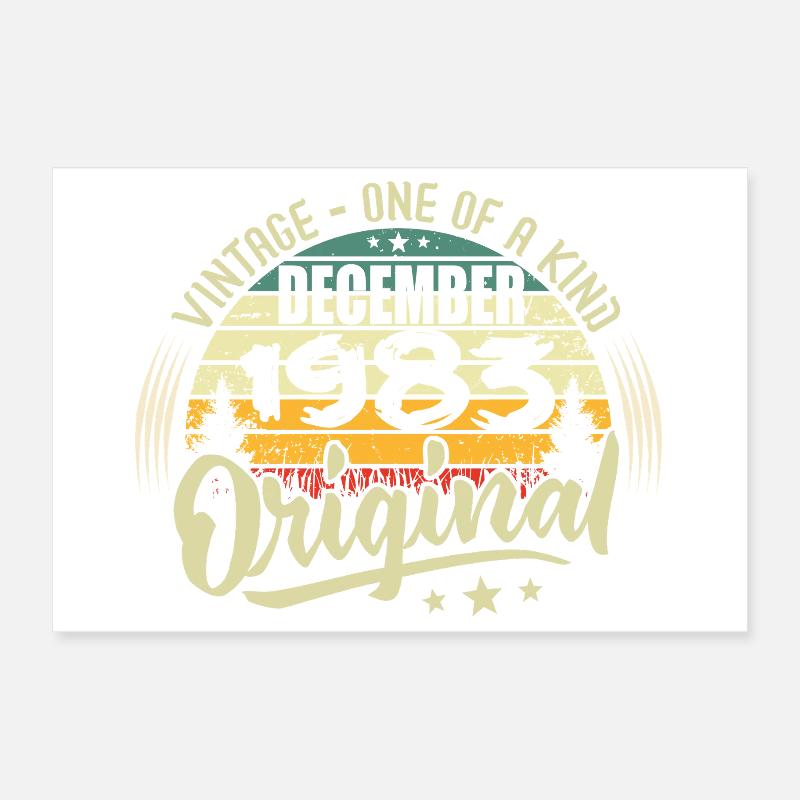 Dezember 1983 – Vintage Authentic Dezember 1983 Poster 30x20 cm