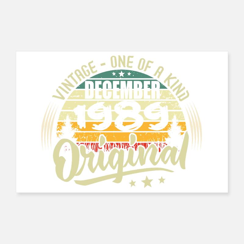 Dezember 1989 – Vintage Authentisch Dezember 1989 Poster 30x20 cm