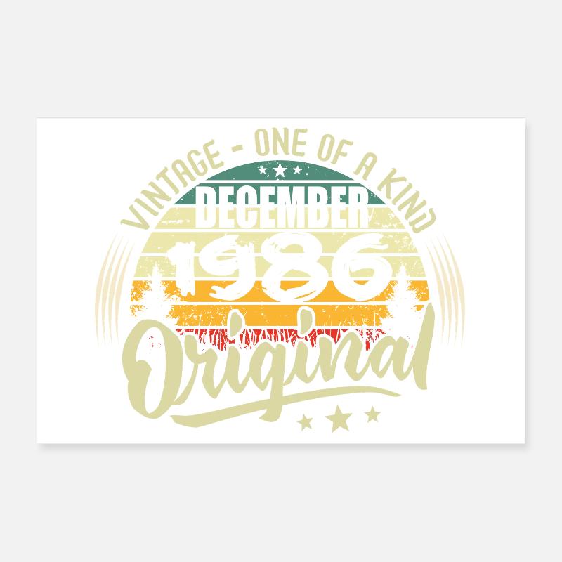 Dezember 1986 – Vintage Authentic Dezember 1986 Poster 30x20 cm