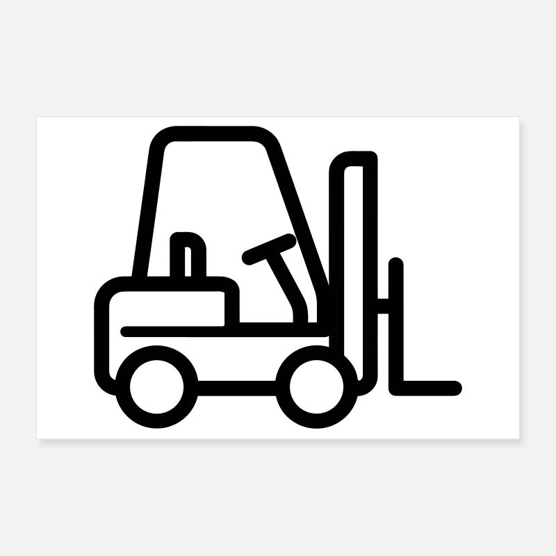 Forklift Poster 12" x 8" (30x20 cm)