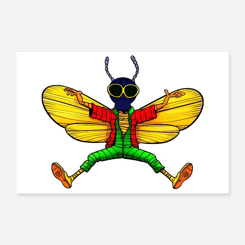 Fly Yogi Poster 12" x 8" (30x20 cm)