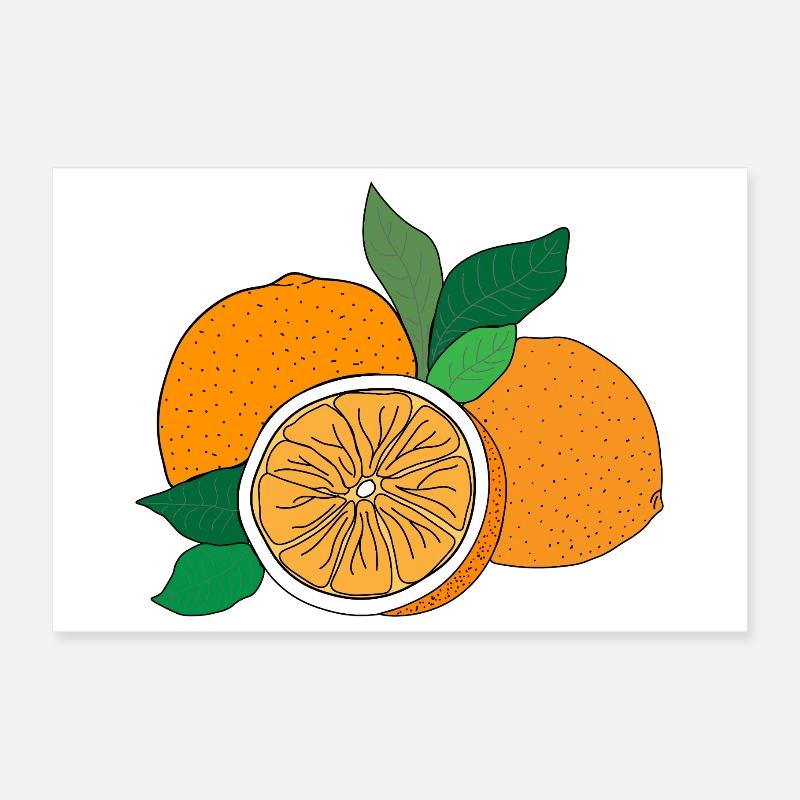 orangefarbener Druck Poster 30x20 cm
