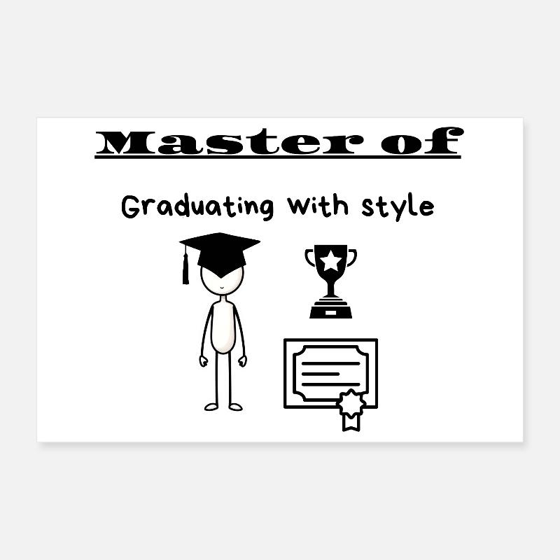 Master de l’obtention du diplôme avec style Poster 30 x 20 cm