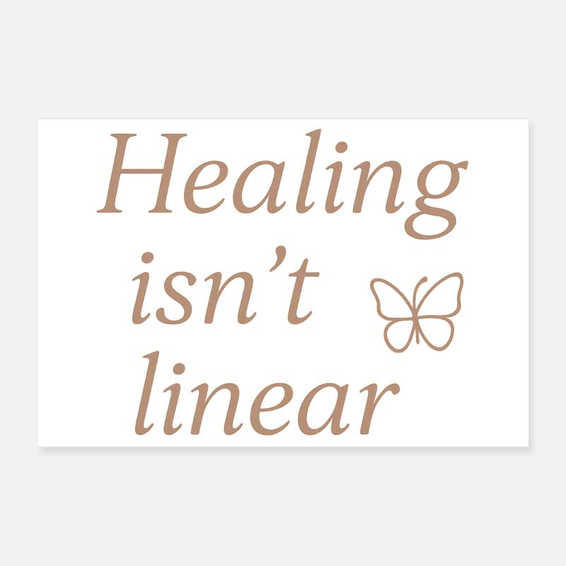 Healing Isn't Linear Butterfly Poster 12" x 8" (30x20 cm)