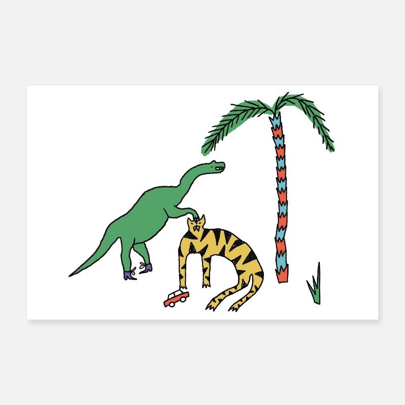 Tigre & Dino Poster 30 x 20 cm