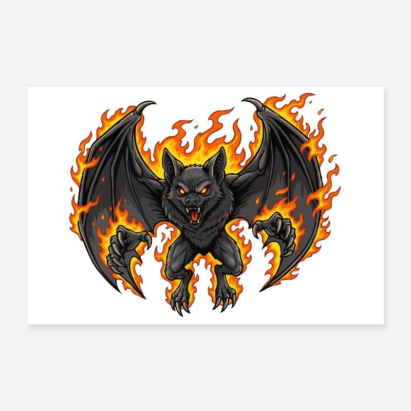 Chauve-souris en feu Poster 30 x 20 cm