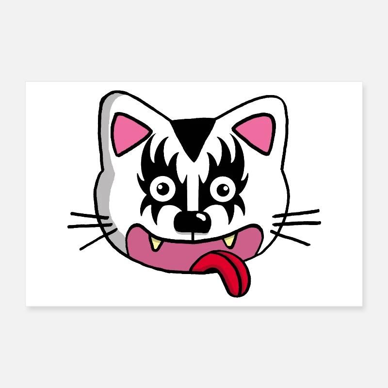 Chat mignon mais démoniaque Poster 30 x 20 cm