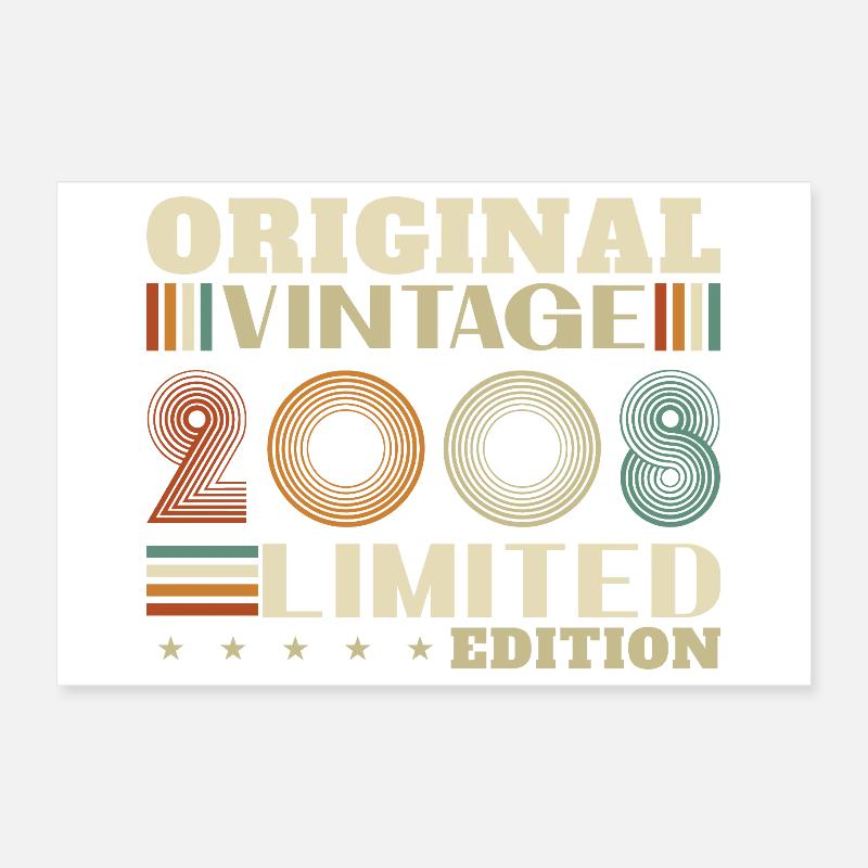 2008 Vintage Retro Geburtstagsgeschenk Poster 30x20 cm