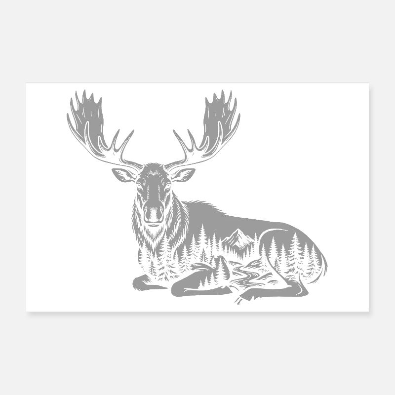 Elk Poster 12" x 8" (30x20 cm)