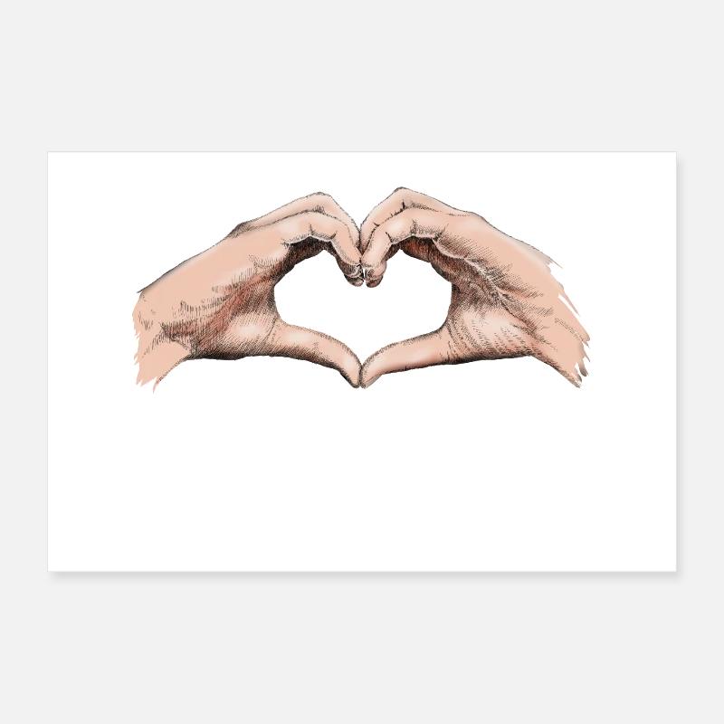 Hands heart Poster 12" x 8" (30x20 cm)