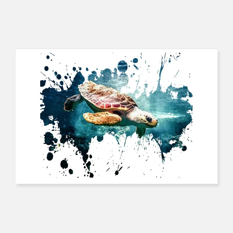 Éclaboussure de tortue Poster 30 x 20 cm