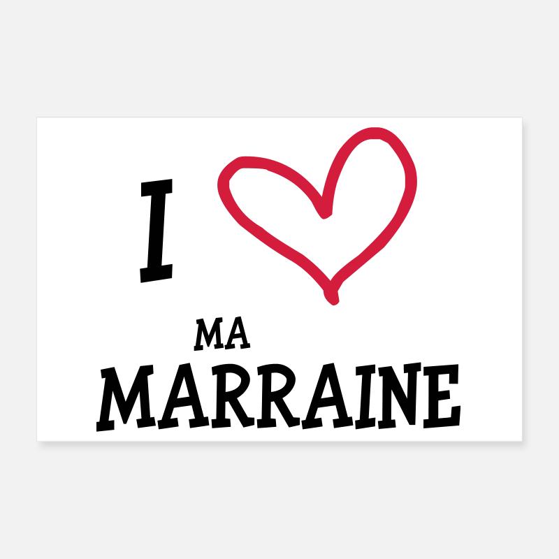 I Love ma Marraine Poster 30 x 20 cm