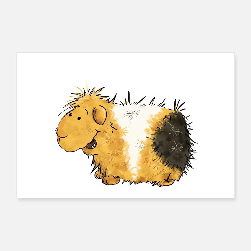 Monstre de concombre drôle je bande dessinée cochon d'inde Poster 30 x 20 cm