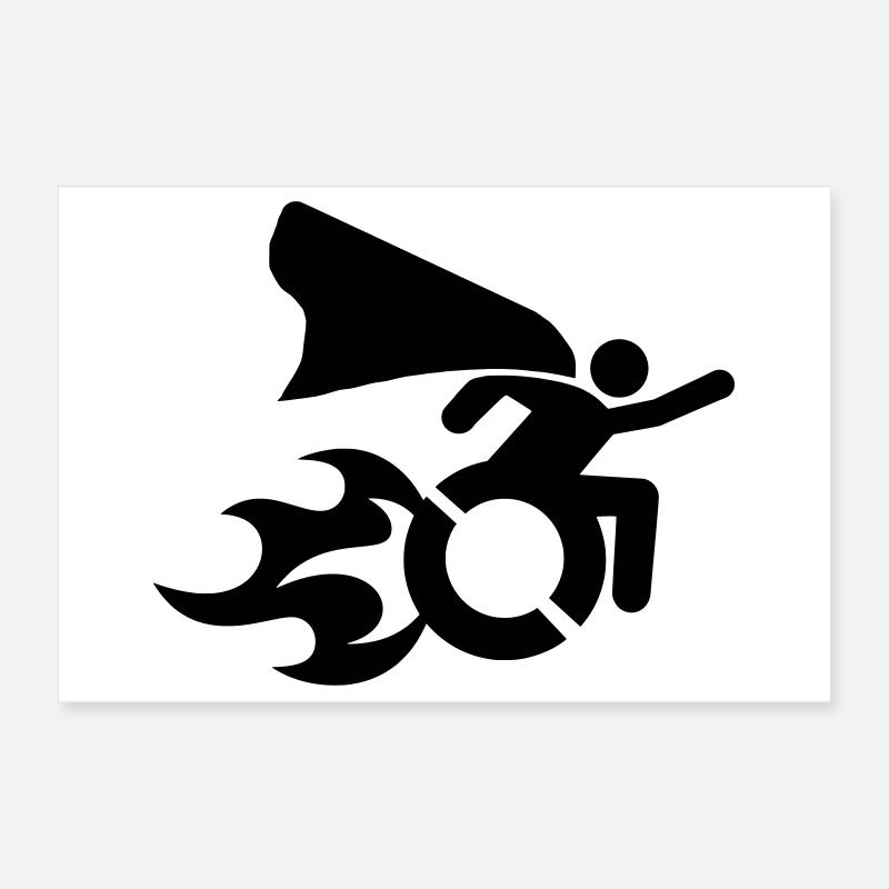 im Rollstuhl mit Flammen # Poster 30x20 cm