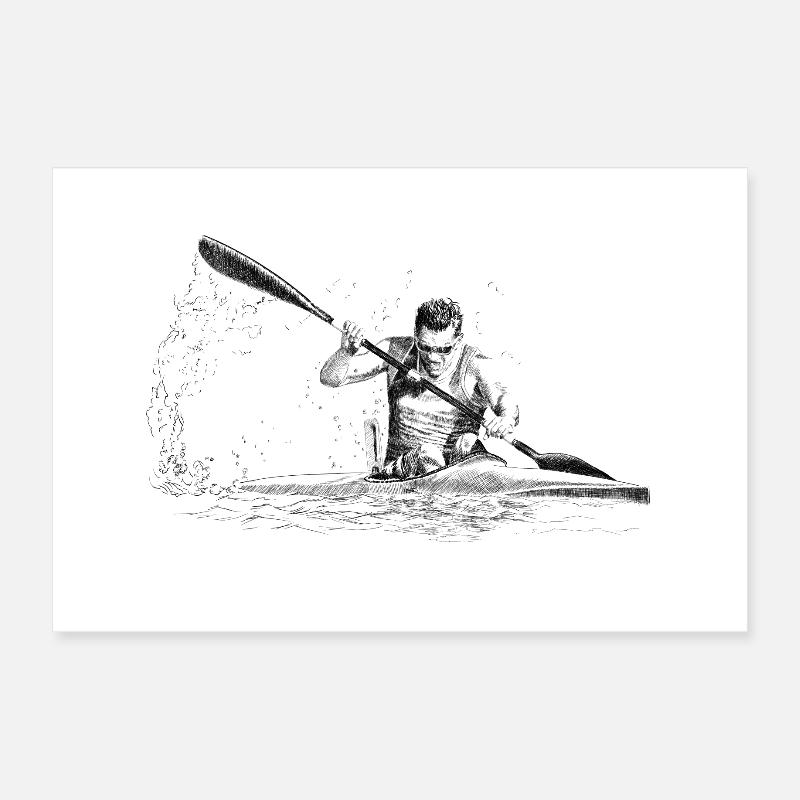 Kayak - Plakat o wymiarach 30x20 cm - biały
