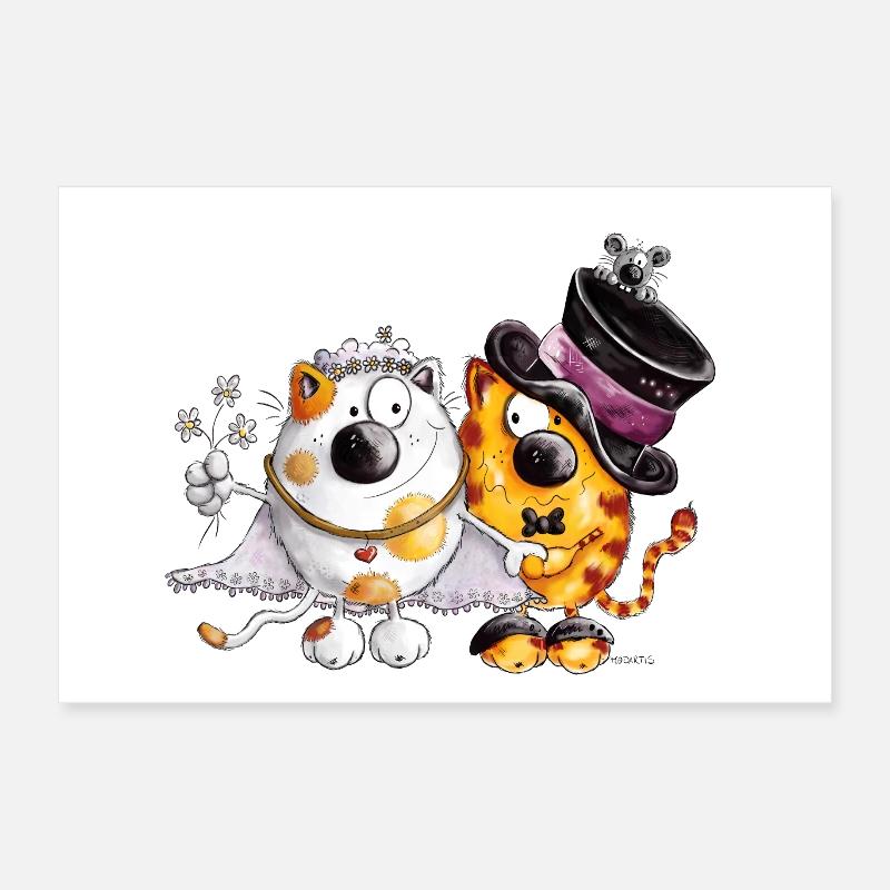 Chat mariage Poster 30 x 20 cm