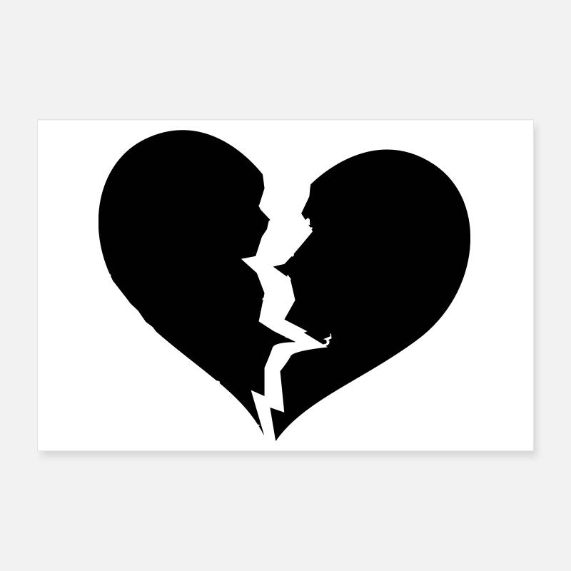 Gebrochenes Herz, broken heart Poster 30x20 cm