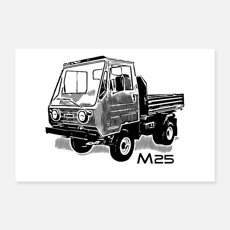 Multicar M25 | GDR | Moped | Truck | Technology Poster 12" x 8" (30x20 cm)