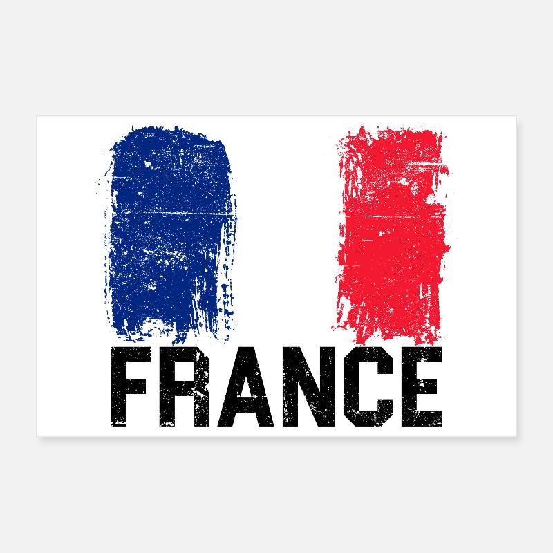 Coup de pinceau Drapeau français Poster 30 x 20 cm