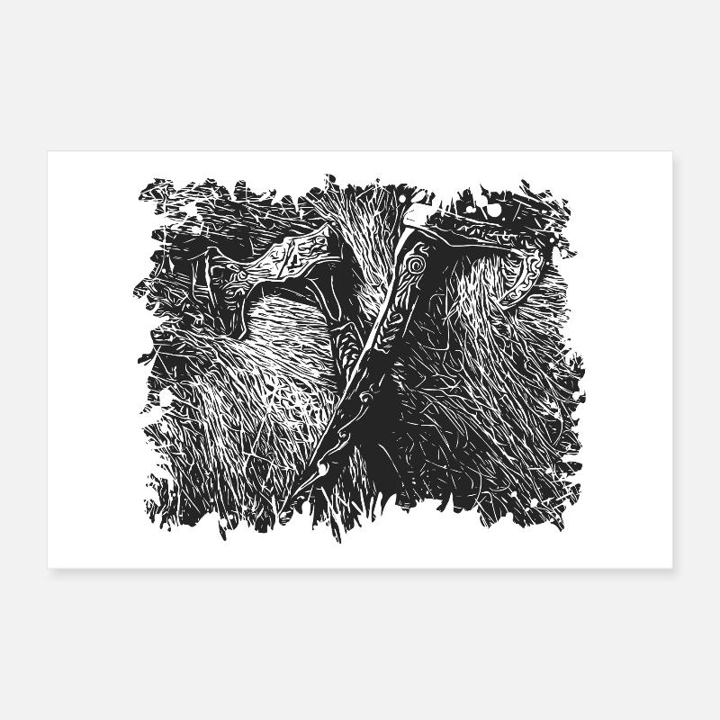 Haches Vikings Poster 30 x 20 cm