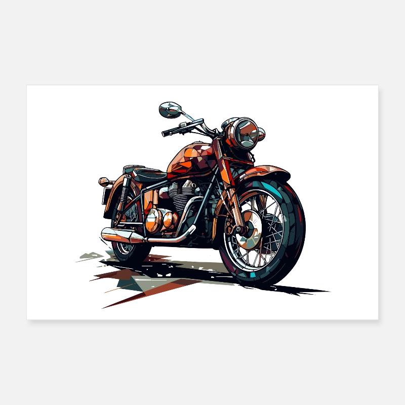 Moto de style polygonal Poster 30 x 20 cm