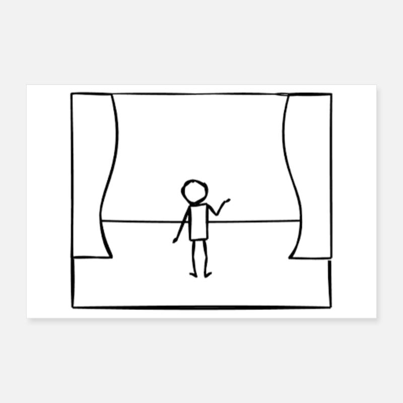 Stage Performance Stick Figure Poster 12" x 8" (30x20 cm)