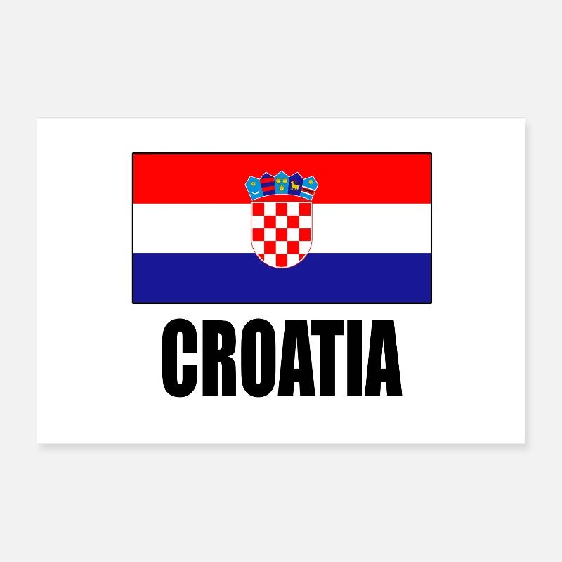 Drapeau de la Croatie Poster 30 x 20 cm